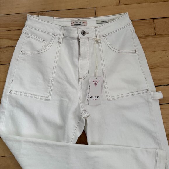 Guess "High Rise - Carpenter" White Ankle Jean, 29 - Picture 3 of 6